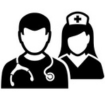 Doctor with nurse icon