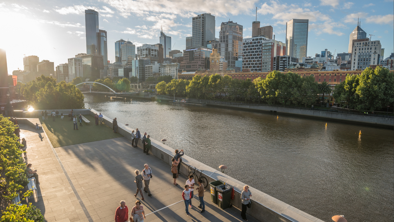 Melbourne skyline along the Yarra River