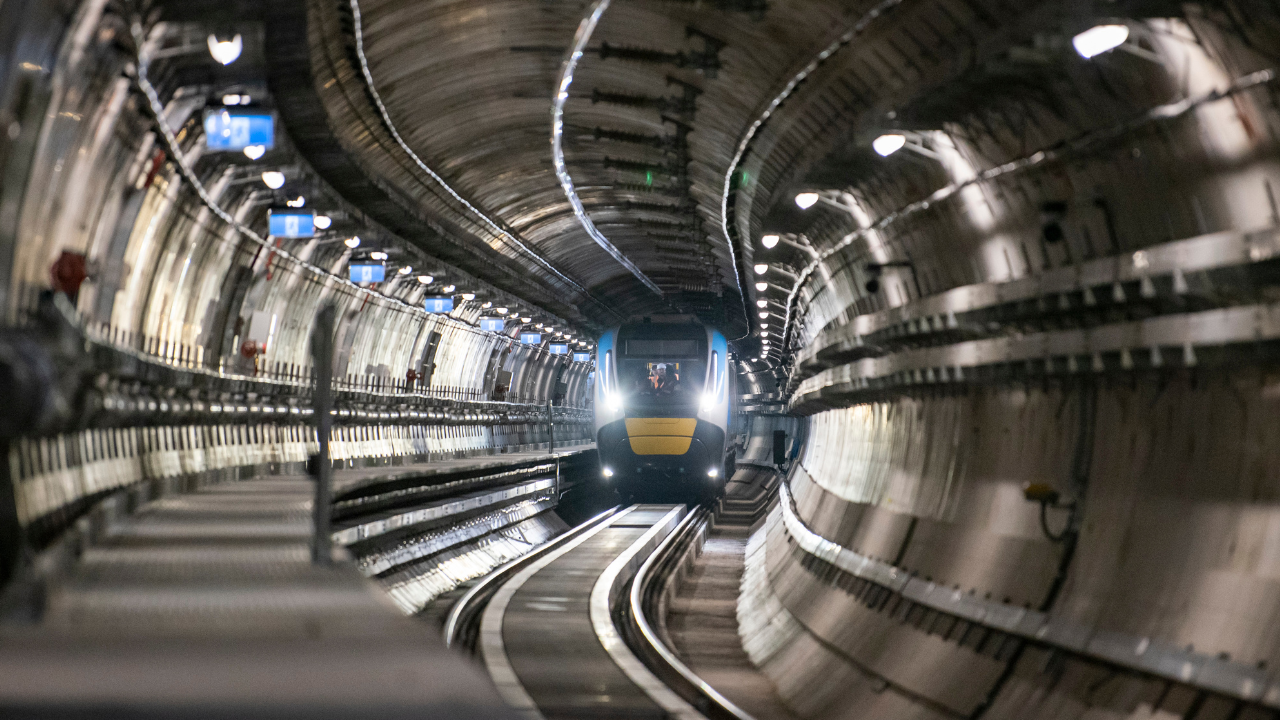 Metro Tunnel train approach Anzac Station