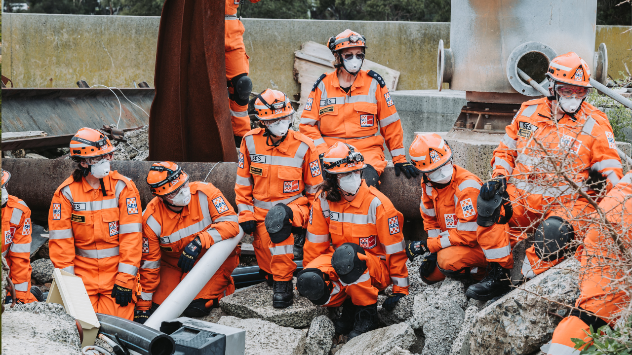 Victorian SES people working on a site